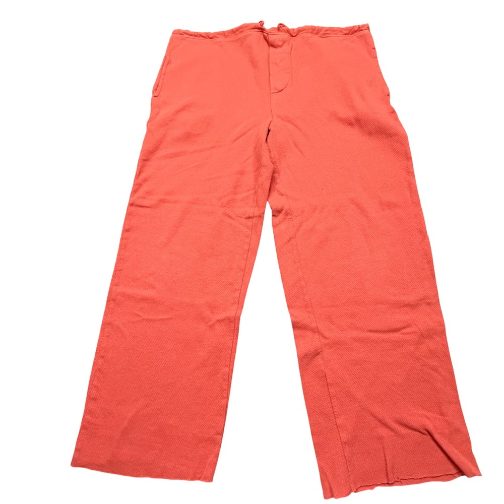 Gap Body Mens Orange Waffle Knit Lounge Pants‎ Small Cotton Snap Fly Sleepwear